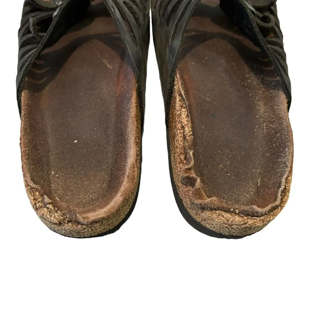 Birkenstock‎ Womens Granada Soft Habana Black Leather Sandals Size 40 US 9
